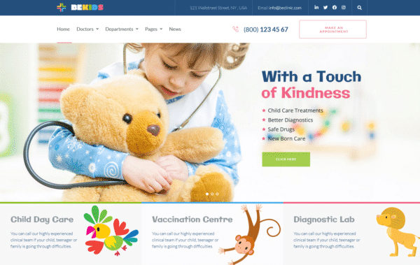 WordPress Kotisivut – Bekids - Kids clinic