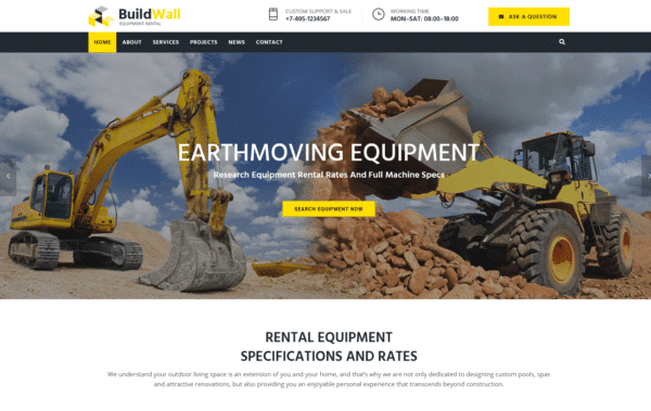 WordPress Kotisivut – BuildWall Rental Equipment
