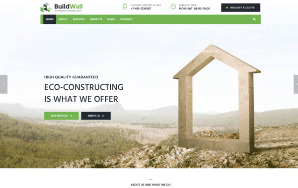 WordPress Kotisivut – BuildWall Eco House Construction