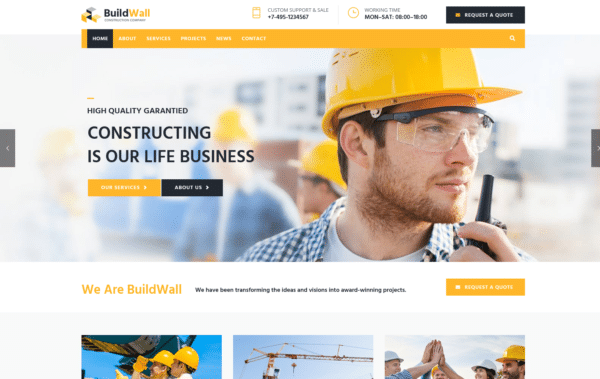 WordPress Kotisivut – BuildWall Construction 2
