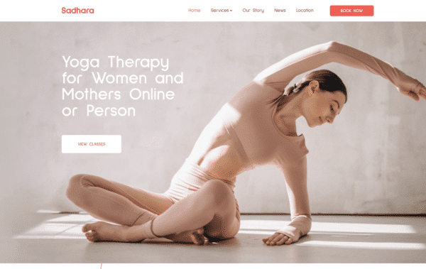 WordPress Kotisivut – Sadhara Yoga Studio
