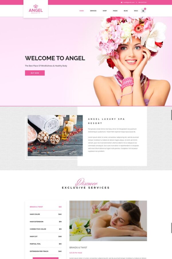 WordPress kotisivut – Angel